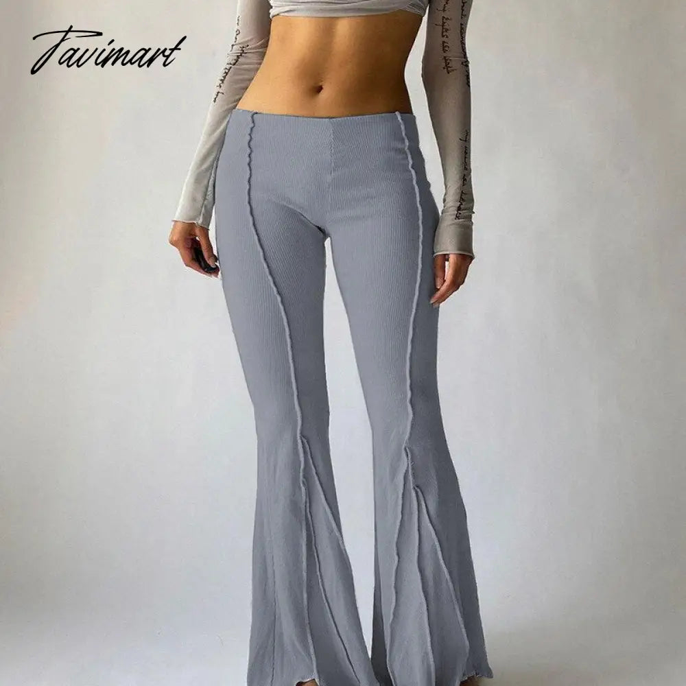 Women High Waist Elastic Wide Leg Flare Pants Casual Ladies Solid Bell-Bottomed Trousers Fashion Streetwear