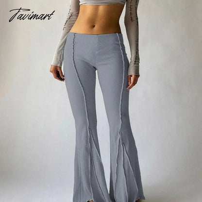 Women High Waist Elastic Wide Leg Flare Pants Casual Ladies Solid Bell-Bottomed Trousers Fashion Streetwear