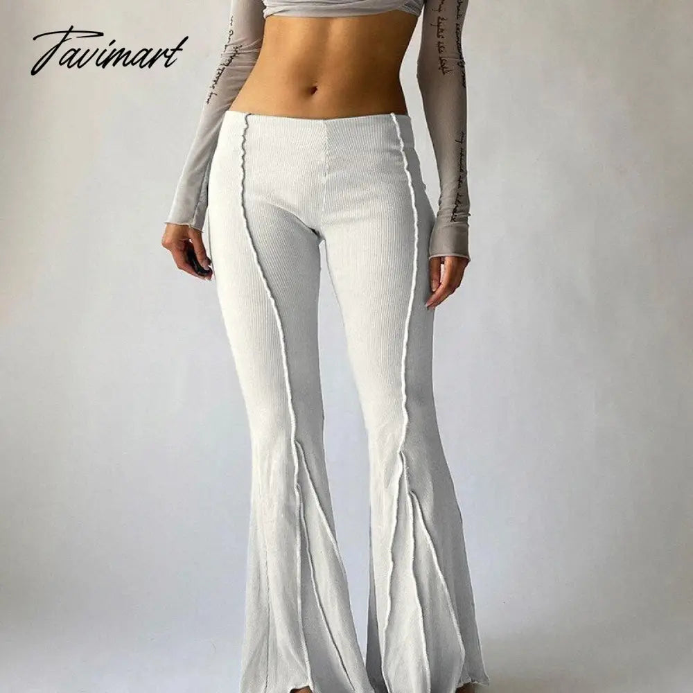 Women High Waist Elastic Wide Leg Flare Pants Casual Ladies Solid Bell-Bottomed Trousers Fashion Streetwear