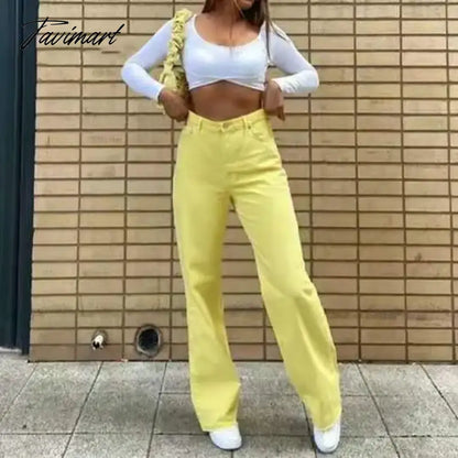 Women Jeans Women New Women Pants Retro Brown Pocket High Waist Straight Pants Women Casual Pants for women denim jeans