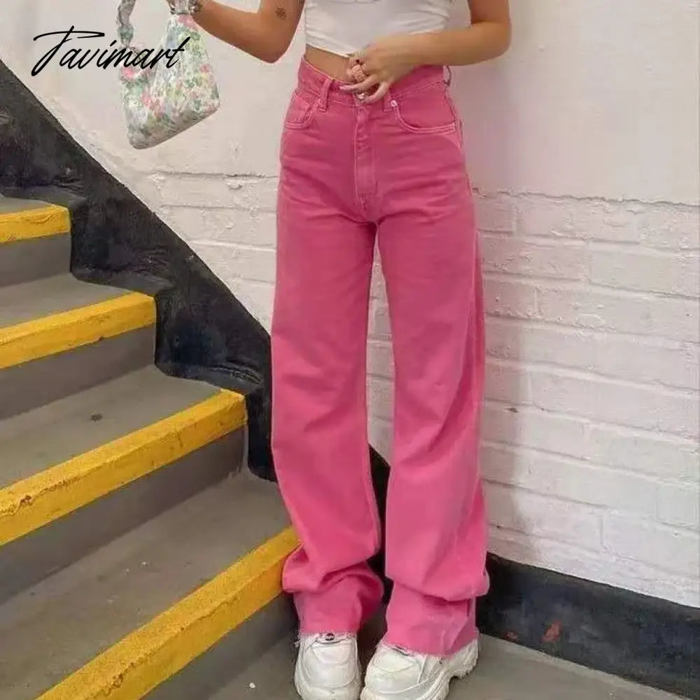 Women Jeans Women New Women Pants Retro Brown Pocket High Waist Straight Pants Women Casual Pants for women denim jeans
