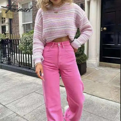 Women Jeans Women New Women Pants Retro Brown Pocket High Waist Straight Pants Women Casual Pants for women denim jeans