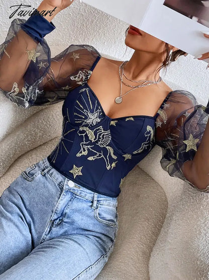 Women Lace Stitching Casual Slim Top Perspective Mesh Long Sleeve Sexy Babes T-Shirt Overalls Elegant Women's Tops High Street