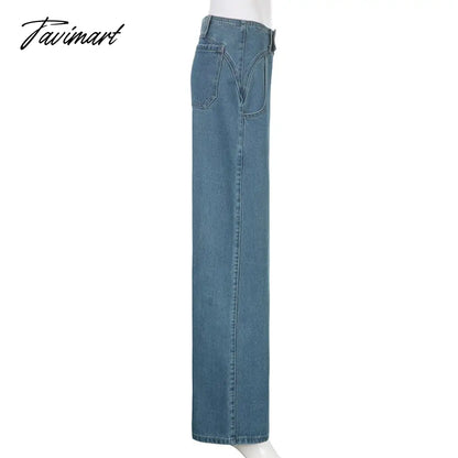 Women Light Blue Denim Jeans Casual Straight Loose Long Trousers pantalones mujer verano Autumn High Waist pantalones