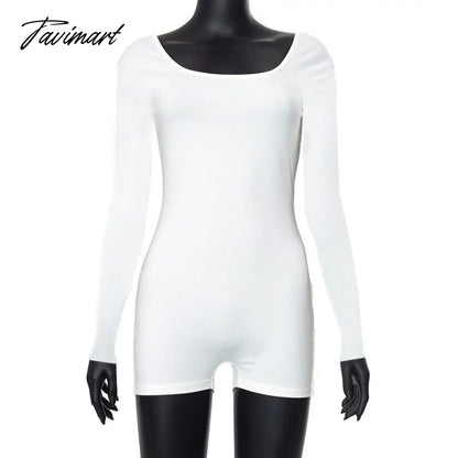 Women Long Sleeve Playsuit Autumn Rib Knitted Square Neck Bodycon Sexy Rompers Jumpsuit Femme Black One Piece Overall Y2K