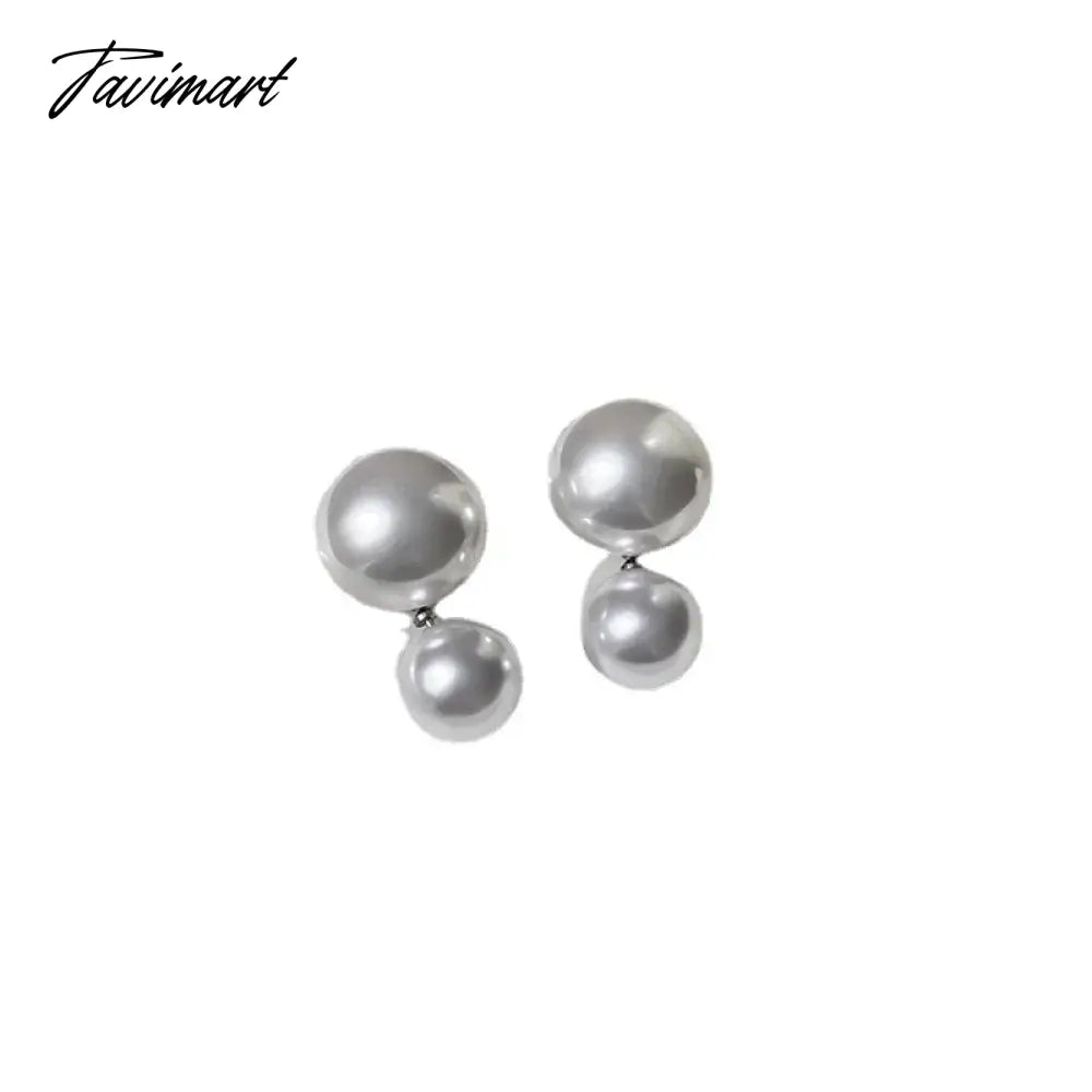 Women New Simple Temperament Double Half Pearl Drop Pendientes For Women Fashion Jewelry Boucle oreille Femme Bijoux Brincos