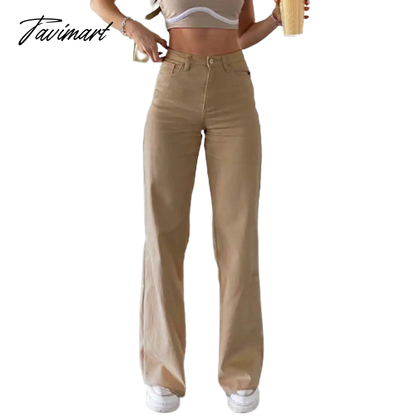 Women Retro Trousers Casual Jeans High Rise Cargo Pants Straight 90s Korean Fashion Streetwear