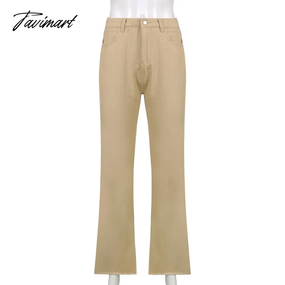 Women Retro Trousers Casual Jeans High Rise Cargo Pants Straight 90s Korean Fashion Streetwear