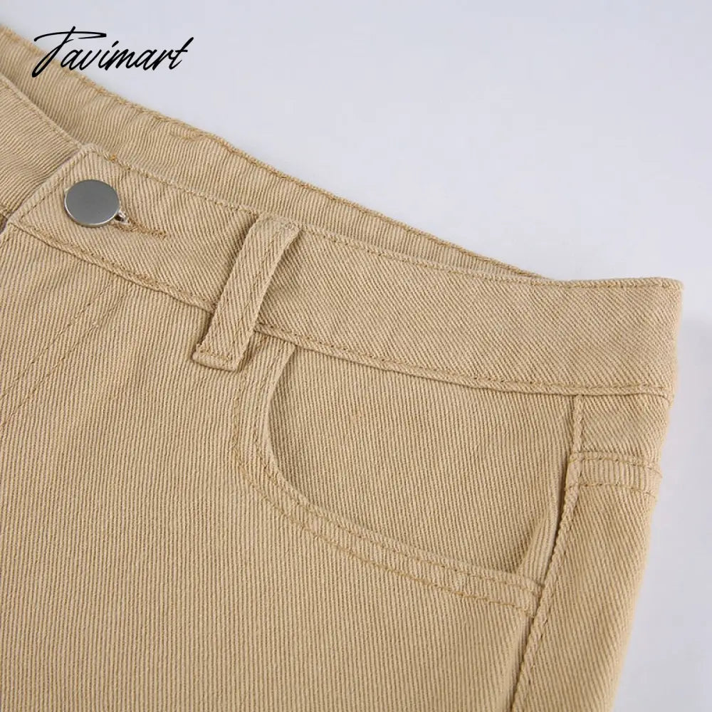 Women Retro Trousers Casual Jeans High Rise Cargo Pants Straight 90s Korean Fashion Streetwear
