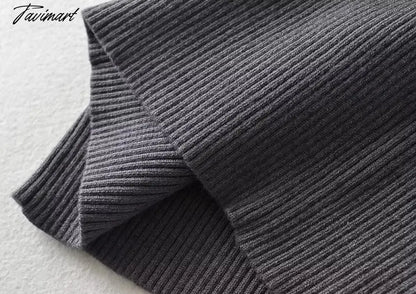 Women Ribbed Trims Knitted Crop Sweater Vest