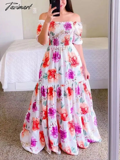 Women's Butterfly Summer Dress Tube Top Short Sleeve Ruffle Hem A Line Date Night Robes Vacation Bohemian Maxi Dresses XXXL