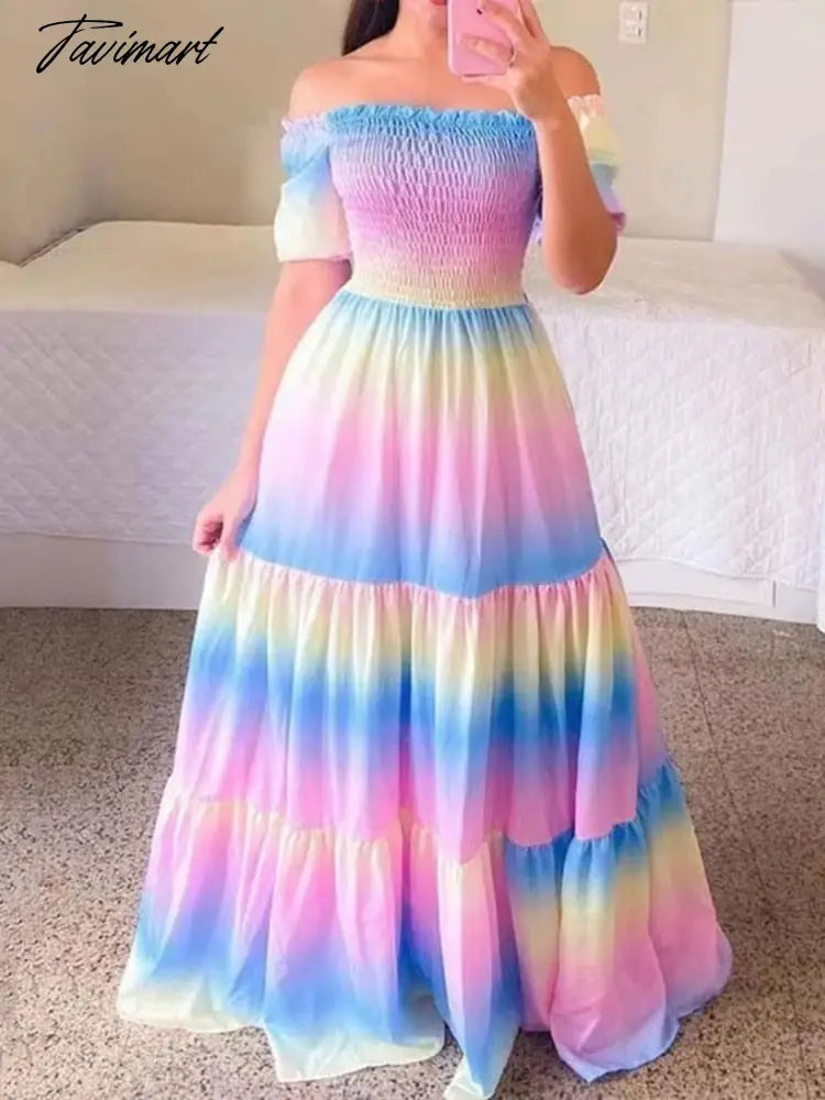 Women's Butterfly Summer Dress Tube Top Short Sleeve Ruffle Hem A Line Date Night Robes Vacation Bohemian Maxi Dresses XXXL