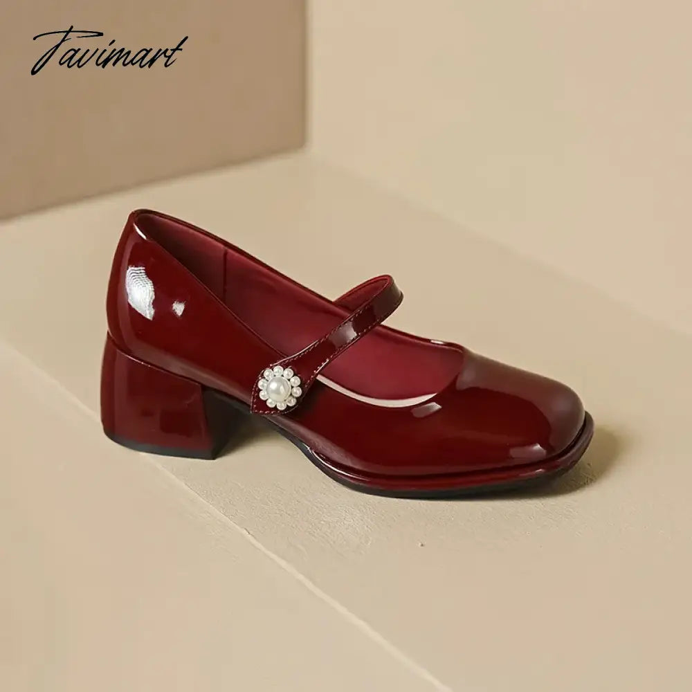 Women's Chunky Block Pumps Slip On Low Heel Closed Round Toe Dress Classic Mid Square Shoes Wedding Party Office Lady Shoes