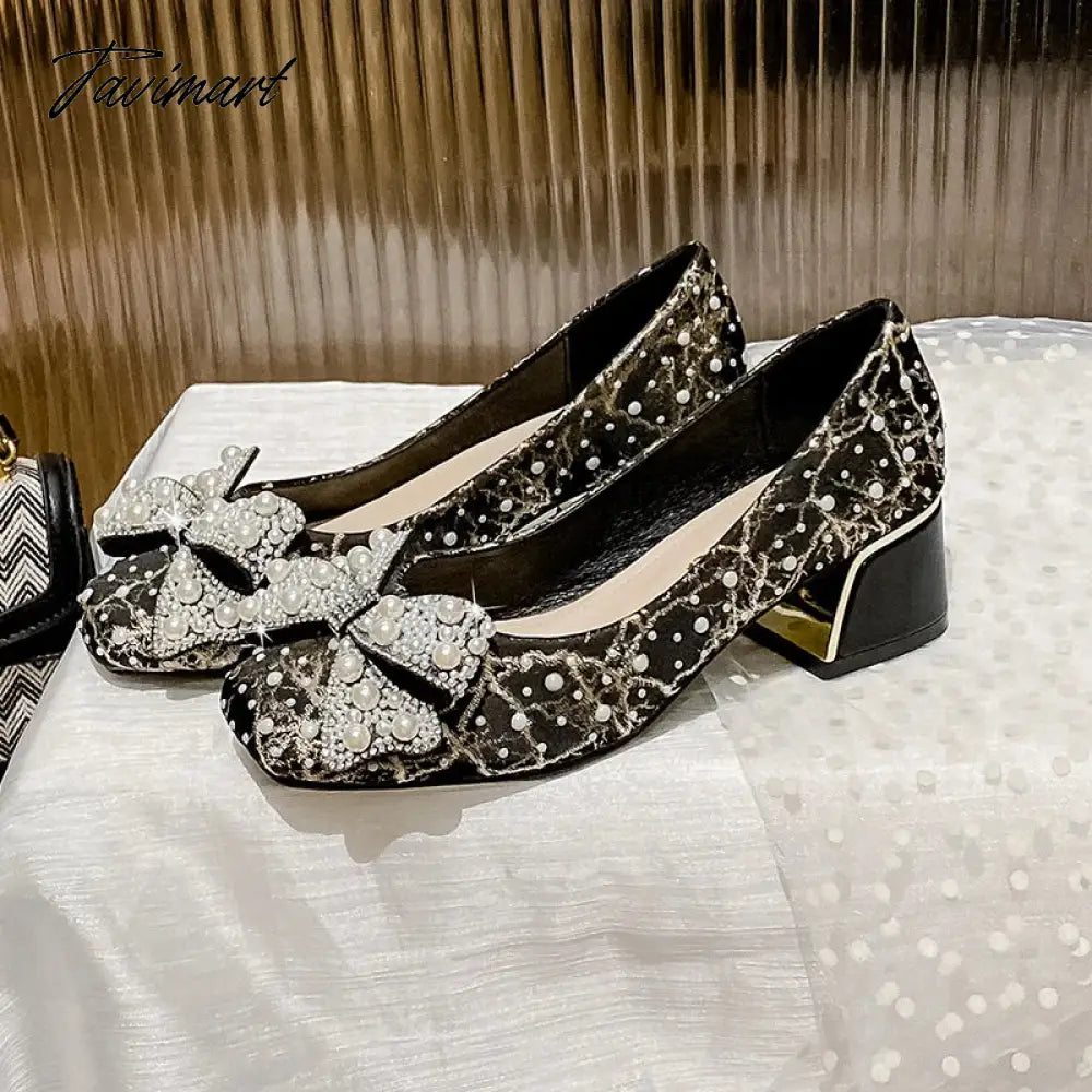 Women's Chunky Block Pumps Slip On Low Heel Closed Round Toe Dress Classic Mid Square Shoes Wedding Party Office Lady Shoes