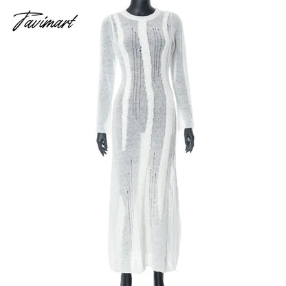 Women's clothing autumn and winter new knitted long-sleeved high waist temperament hot girl dress dress club party Vestido