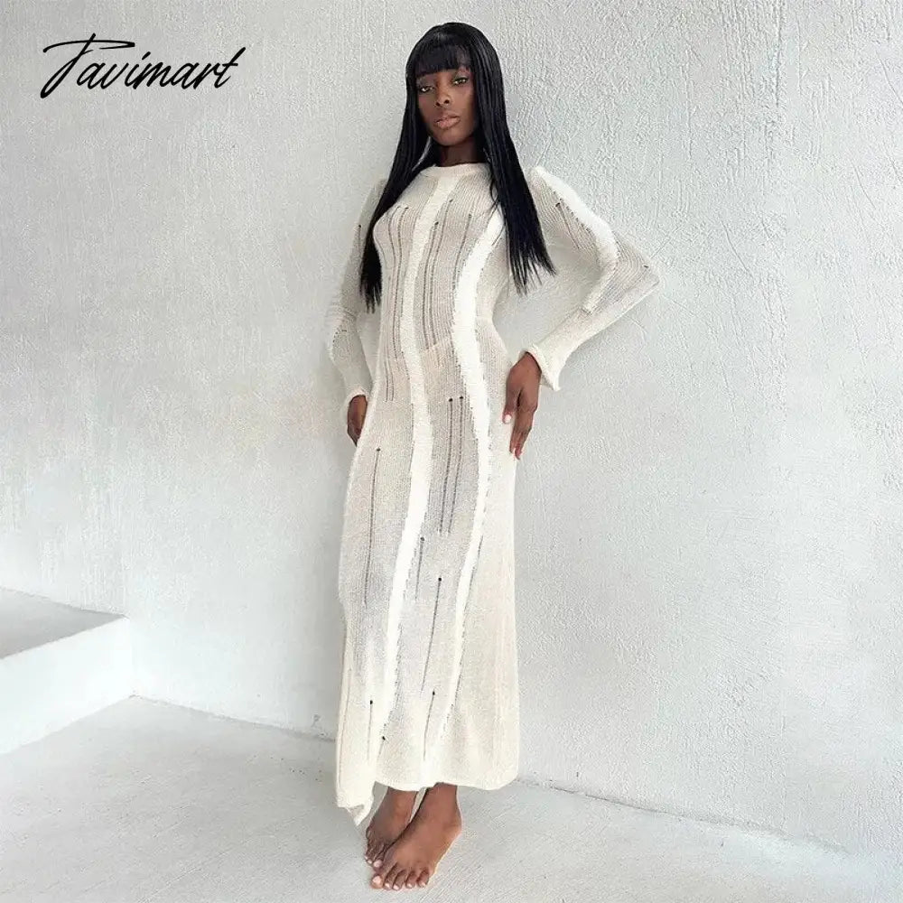 Women's clothing autumn and winter new knitted long-sleeved high waist temperament hot girl dress dress club party Vestido