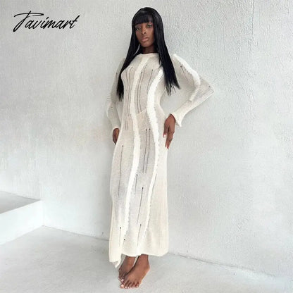 Women's clothing autumn and winter new knitted long-sleeved high waist temperament hot girl dress dress club party Vestido