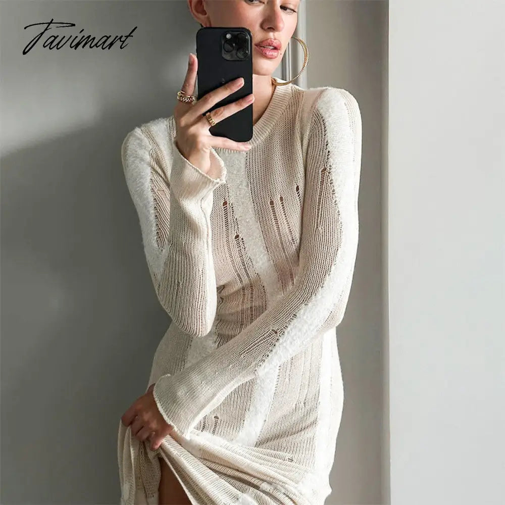 Women's clothing autumn and winter new knitted long-sleeved high waist temperament hot girl dress dress club party Vestido