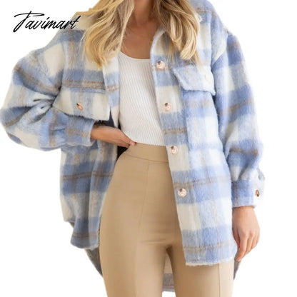 Women's Coats Elegant Turn-down Collar Niko Winter Motorcycle Jacket Retro Coat Female Plaid Casual Outwear A2061