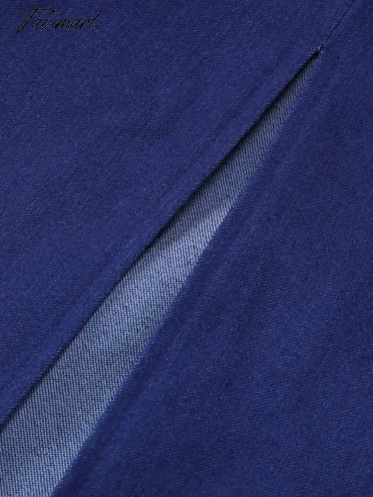 Women's denim long dress women's fashion sexy slit tube top long dress women's high street elegant party blue casual tight dress