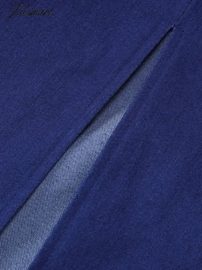 Women's denim long dress women's fashion sexy slit tube top long dress women's high street elegant party blue casual tight dress