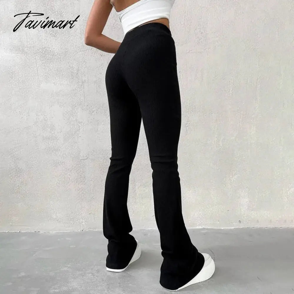 Women'S Elegant Trousers Autumn High Waist Elastic Force Slim Micro Flare Casual Pants For Female Casual Trousers Jogger Pants