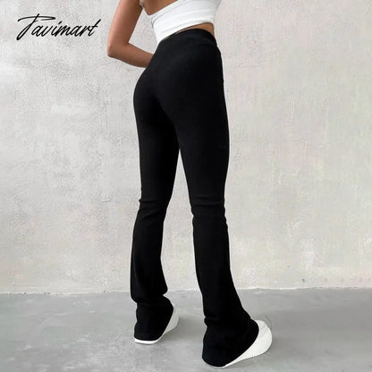 Women'S Elegant Trousers Autumn High Waist Elastic Force Slim Micro Flare Casual Pants For Female Casual Trousers Jogger Pants