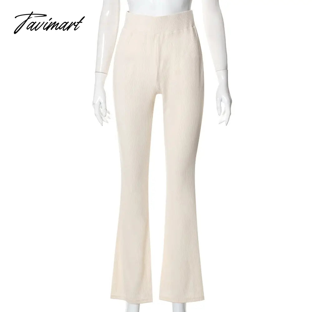 Women'S Elegant Trousers Autumn High Waist Elastic Force Slim Micro Flare Casual Pants For Female Casual Trousers Jogger Pants