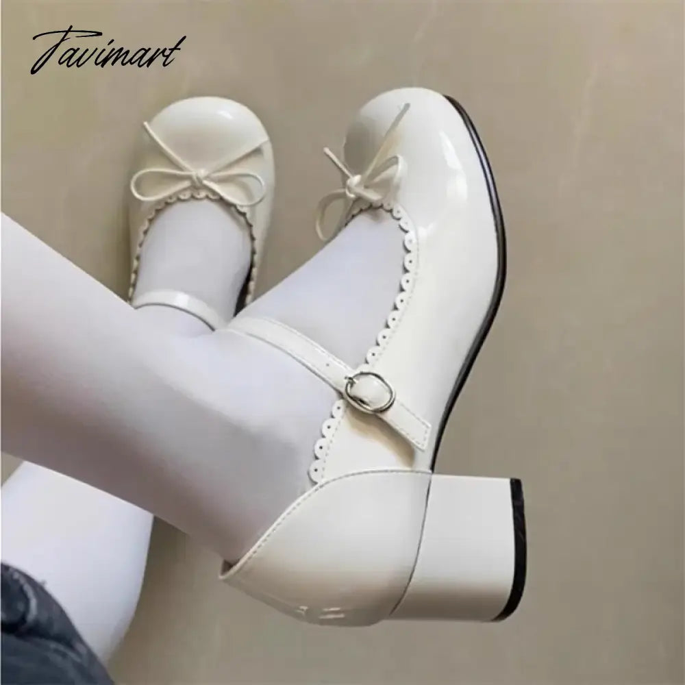 Women's Lolita Shoes New Japanese Bow Preppy Style Girls Shoes JK Asaguchi Mary Jane Shoes Women