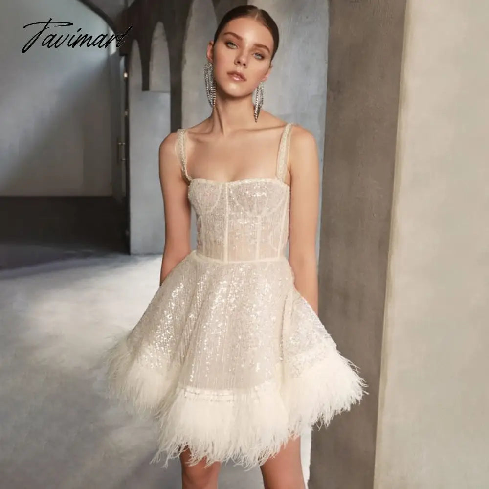 Women Sexy Off Shoulder Slip Feather Sequin Dress Summer Female Solid Bodycon Sleeveless Dresses Ladies Zipper Fashion Wear