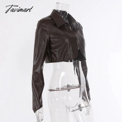 Women Short Jacket Pu Faux Leather Turn Down Collar Zipper Jackets Long Sleeves Solid Fashion Autumn Coat Female Streetwear
