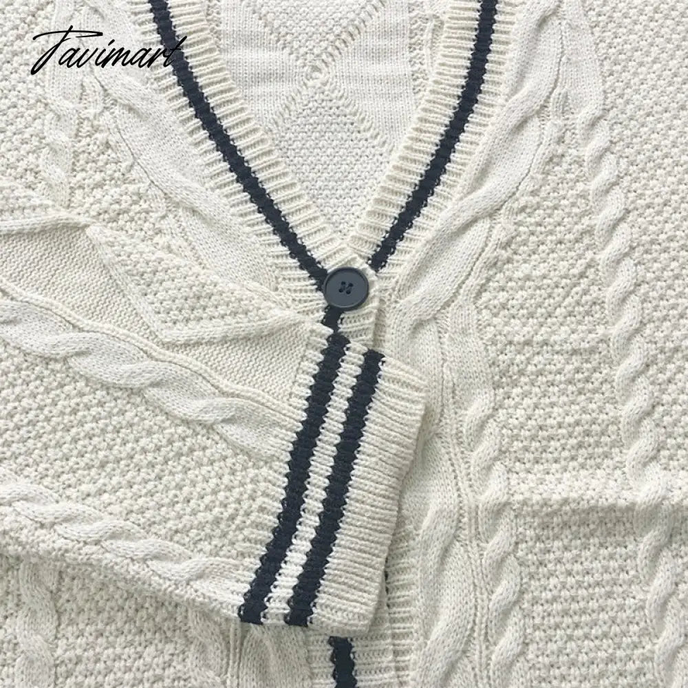 Women Slight Strech Loose Fit Star Embroidery Trend Tay V-neck Lor Cardigan Fashion Warm Swif T Sweater Cardigan Mujer