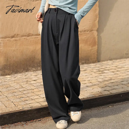 Women Slouchy Pleat Details Tailored Trouser