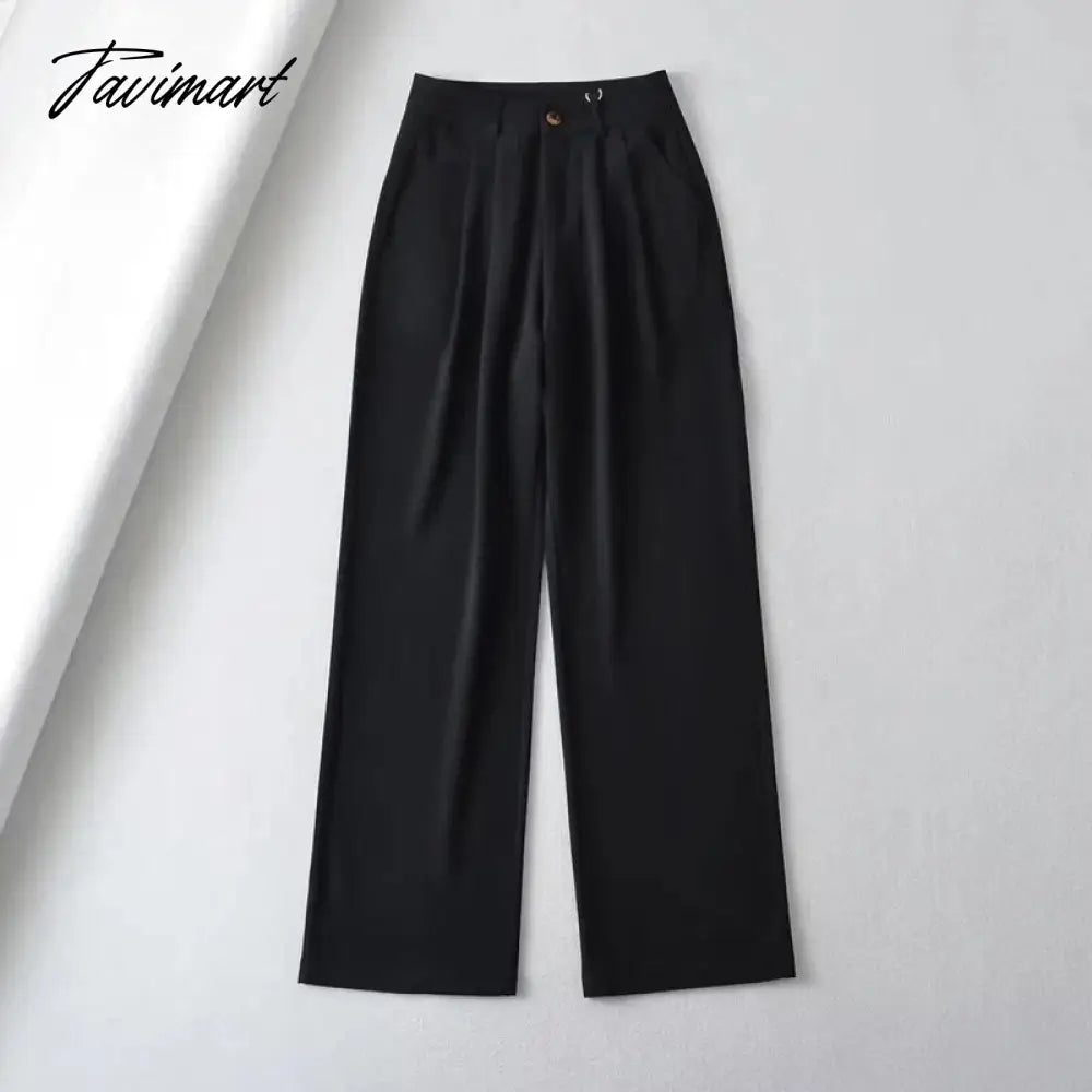 Women Slouchy Pleat Details Tailored Trouser