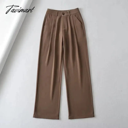 Women Slouchy Pleat Details Tailored Trouser