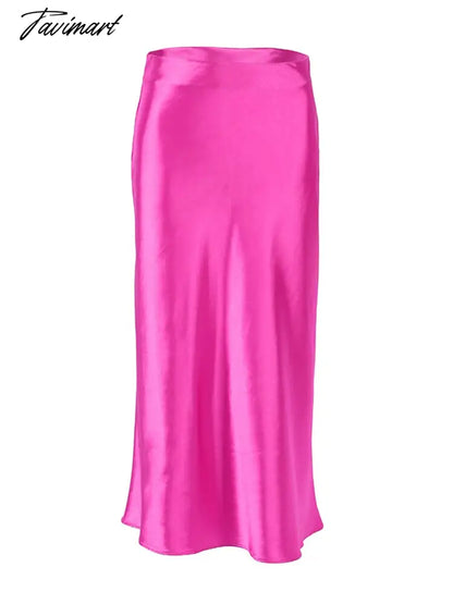 Women Solid Satin Slim Sexy Skirt Summer New High Waist A-line Zipper Long Skirt Ladies Elegant Fashion Simple Outwears