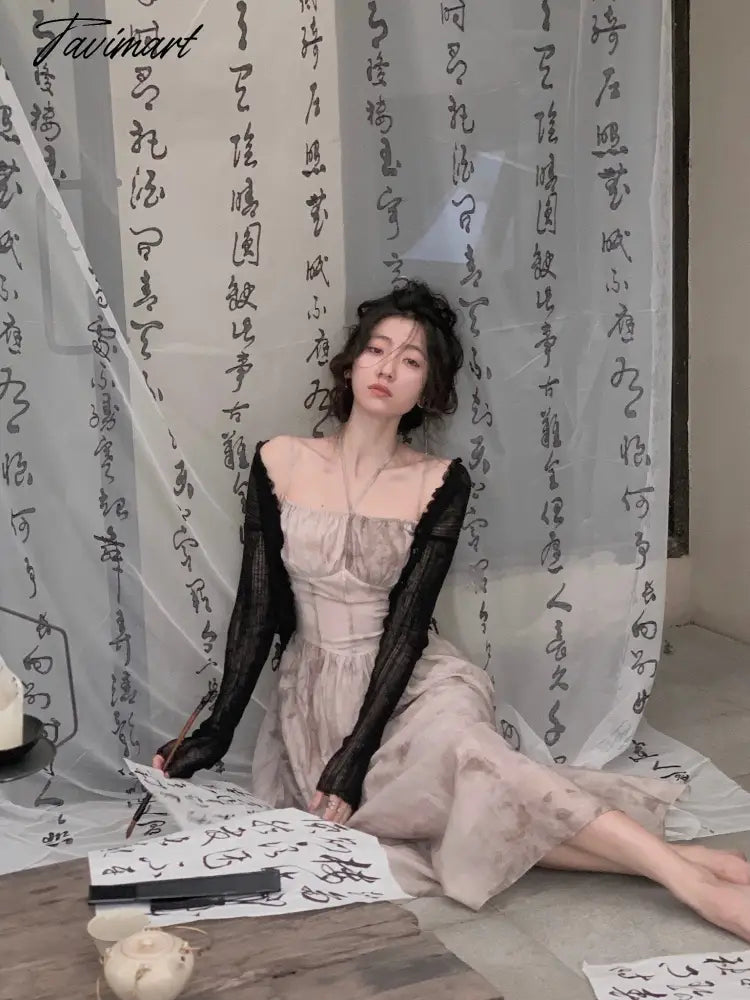 Women Summer Fashion Retro Dress Sexy Lady Eleglant Vintage Printed Sleeveless Evening Midi Dresses Female Clothes