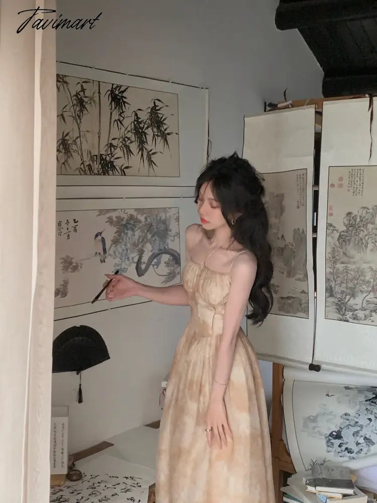 Women Summer Fashion Retro Dress Sexy Lady Eleglant Vintage Printed Sleeveless Evening Midi Dresses Female Clothes