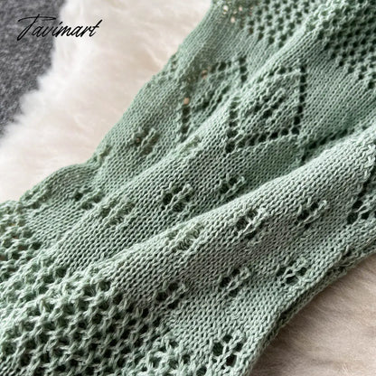 Women Summer Knitted Pants Set Halter Short Tops & Hollow Wide Leg Long Pants Sets Beach Sexy Backless Two Piece Suits