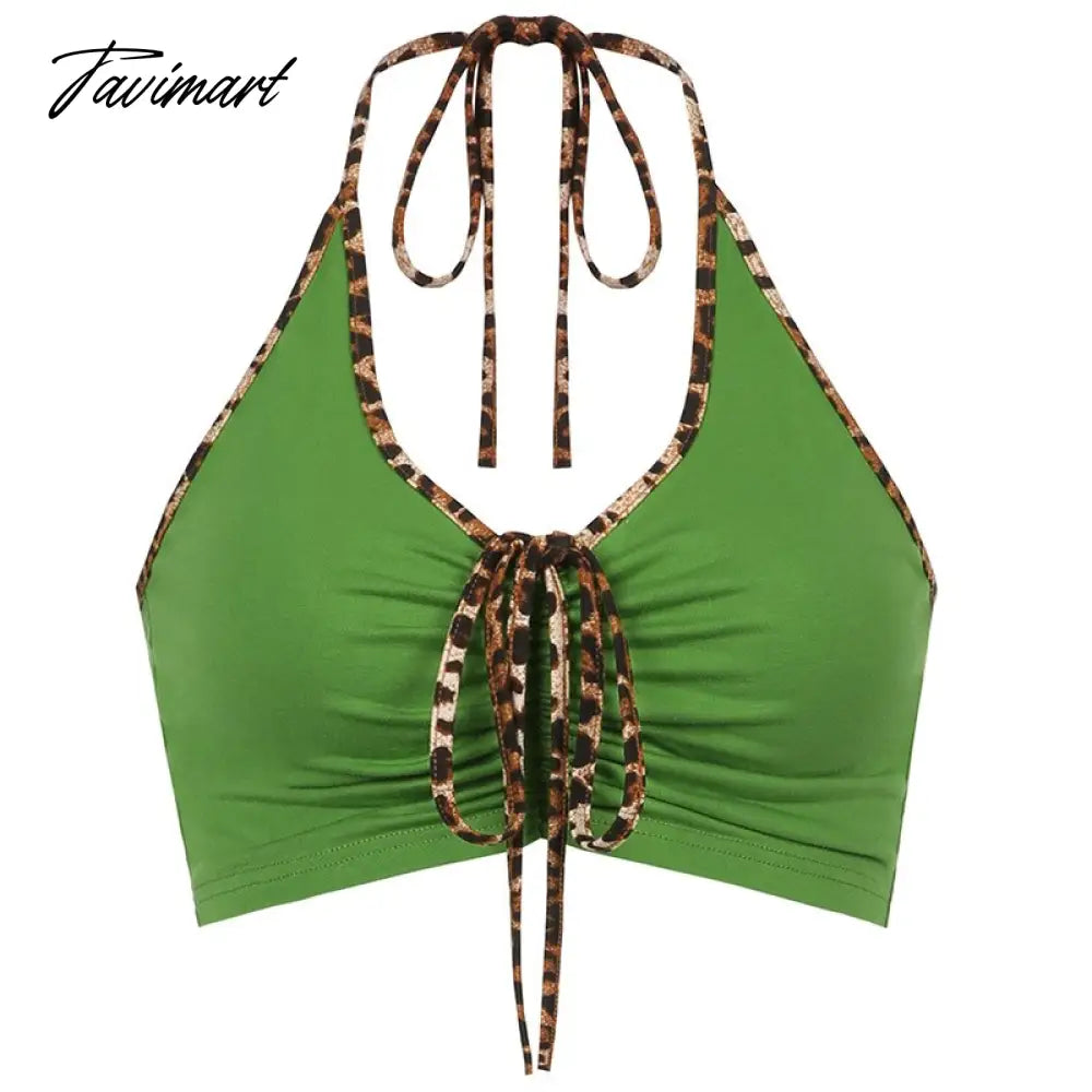 Women Tie Dye Print Y2K Tank Top Summer Fashion Beachwear Backless Sleeveless Slim Sexy Crop Top Camis Casual Streetwear