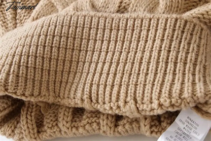 Women Vintage Chunky Cable Knit Crop Jumper Crew Neck Cable Cropped Knit Top