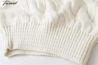 Women Vintage Chunky Cable Knit Crop Jumper Crew Neck Cable Cropped Knit Top