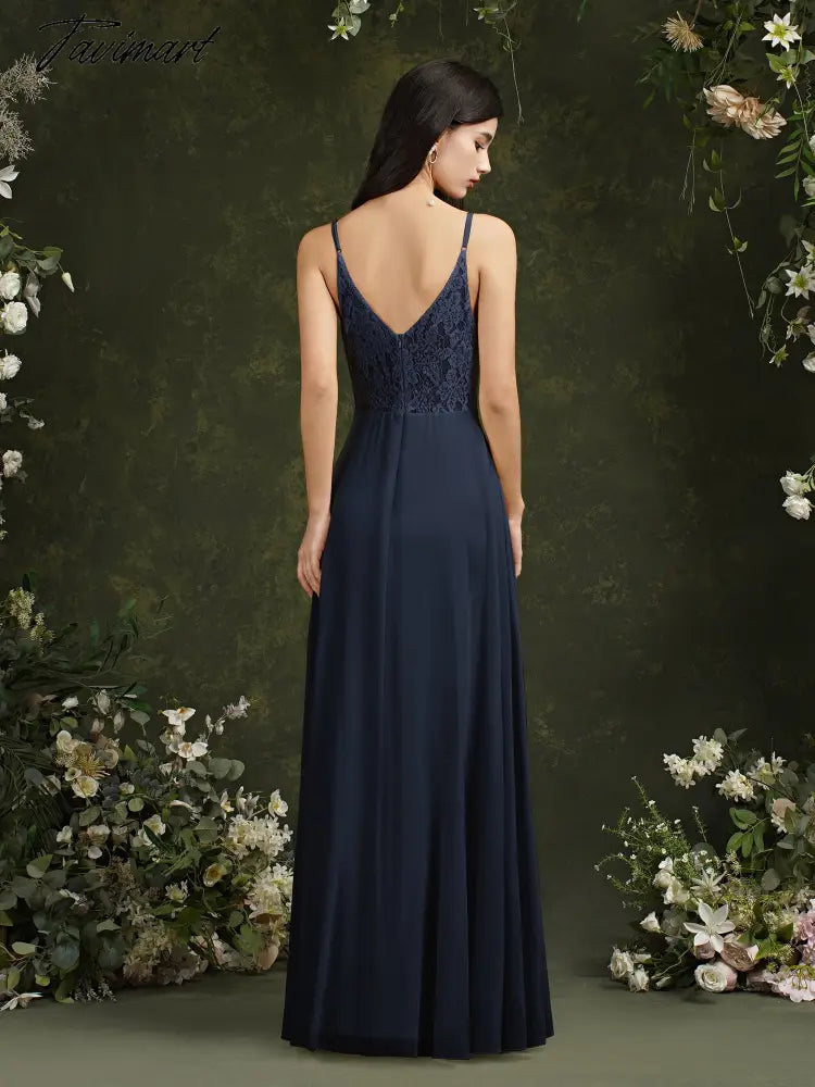 Womens Bridesmaid Dress Long Summer V Neck Backless A Line Sleeveless Wedding Party Gown Dusty Rose Spaghetti Strap Robe Mariage