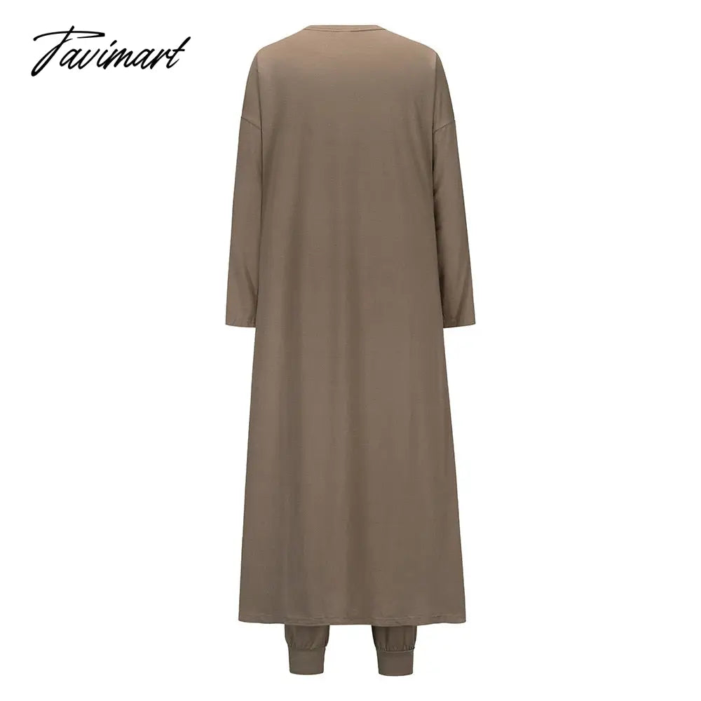 Womens Pajamas Set Fall Winter 3 Piece Loungewear Set Crop Vest Top Loose Pants and Cardigan Knitwear Lounge Set