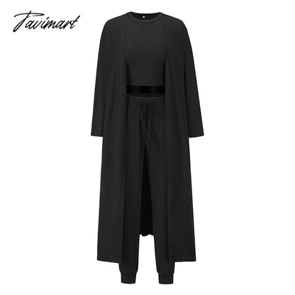 Womens Pajamas Set Fall Winter 3 Piece Loungewear Set Crop Vest Top Loose Pants and Cardigan Knitwear Lounge Set