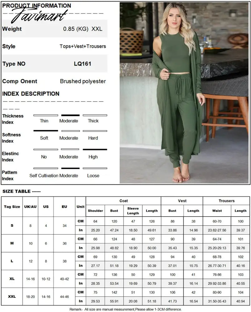 Womens Pajamas Set Fall Winter 3 Piece Loungewear Set Crop Vest Top Loose Pants and Cardigan Knitwear Lounge Set