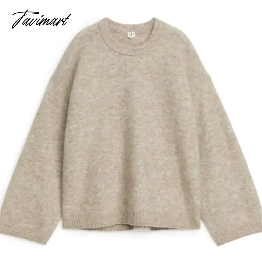 Women's Solid O-neck Pullover Sweaters Autumn Winter Long Sleeve Knitted Jumpers Versatile Fashion Female Warm Fit Knitwear