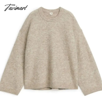Women's Solid O-neck Pullover Sweaters Autumn Winter Long Sleeve Knitted Jumpers Versatile Fashion Female Warm Fit Knitwear