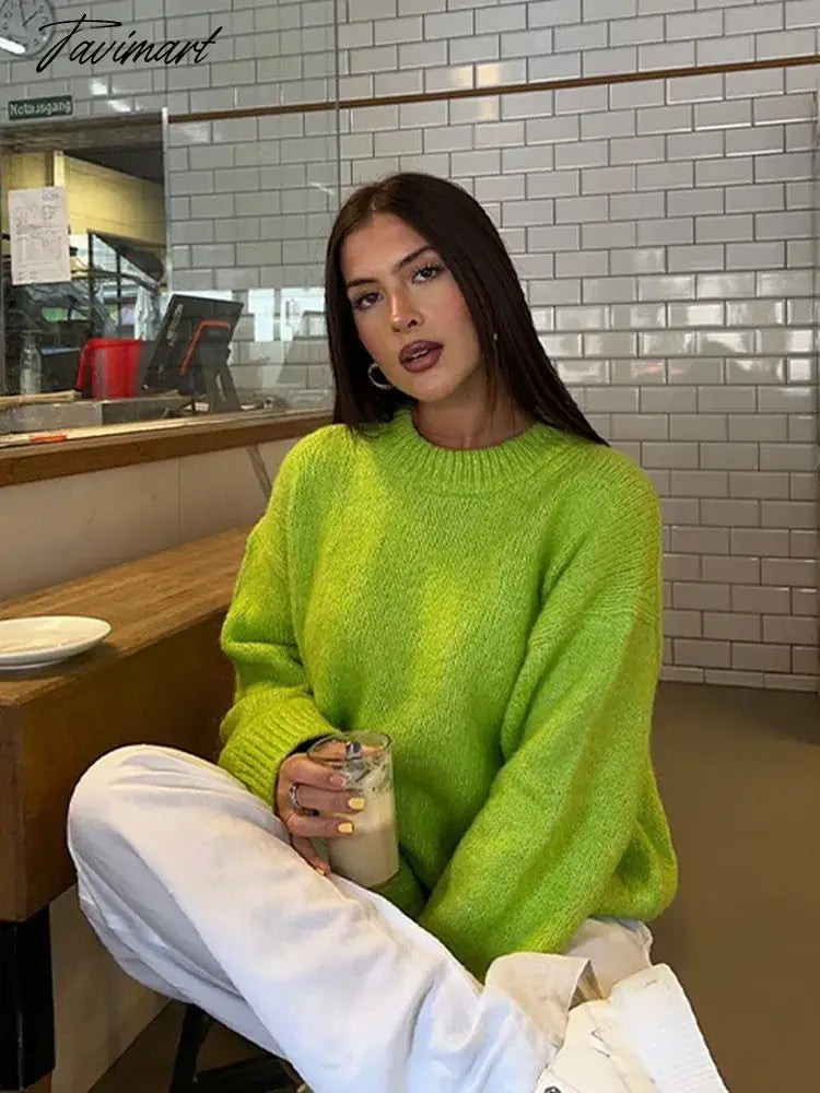 Women's Solid O-neck Pullover Sweaters Autumn Winter Long Sleeve Knitted Jumpers Versatile Fashion Female Warm Fit Knitwear
