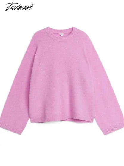 Women's Solid O-neck Pullover Sweaters Autumn Winter Long Sleeve Knitted Jumpers Versatile Fashion Female Warm Fit Knitwear